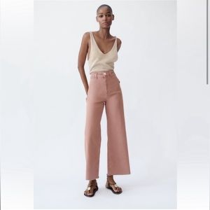 Zara marine straight jeans in dusty pink